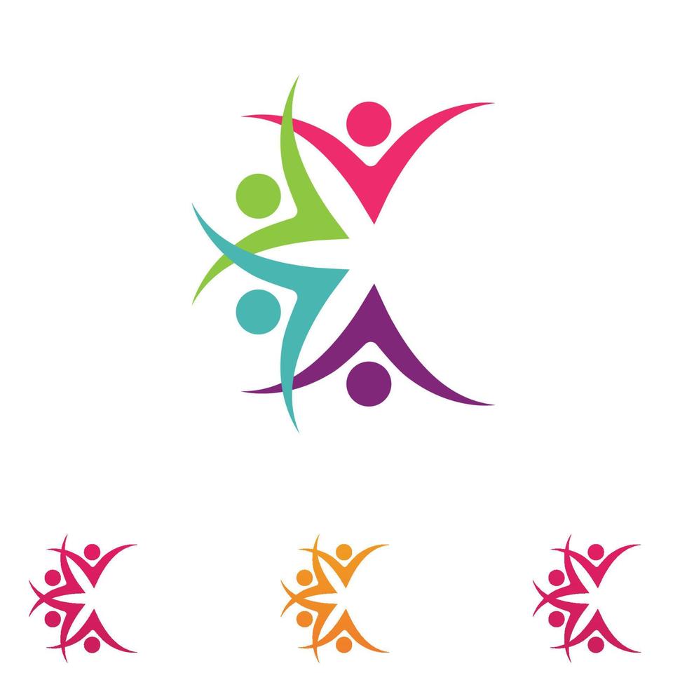 People team Community group logo, network and social icon vector