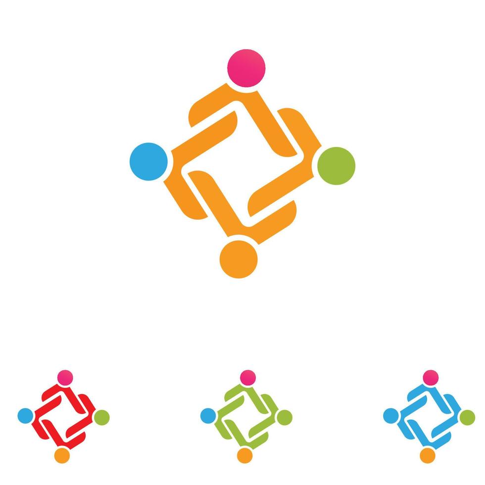 People team Community group logo, network and social icon vector