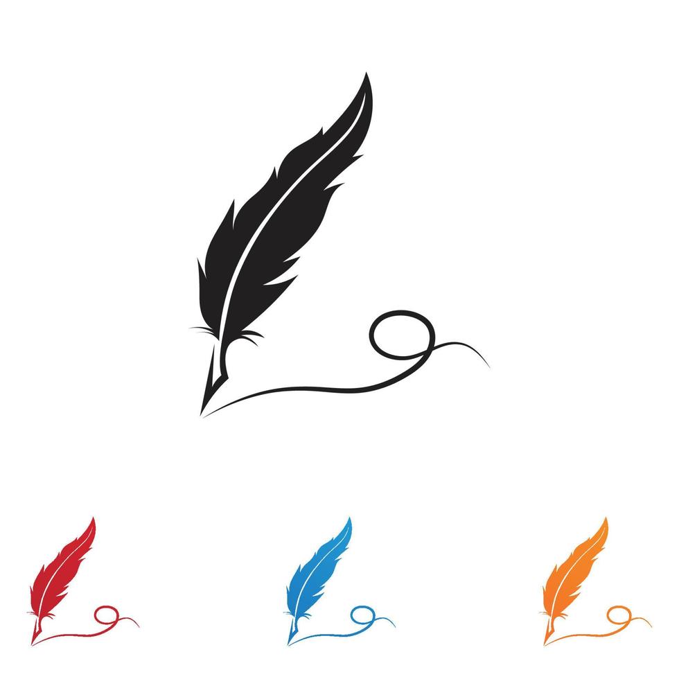 vector de plantilla de logotipo de ley de plumas