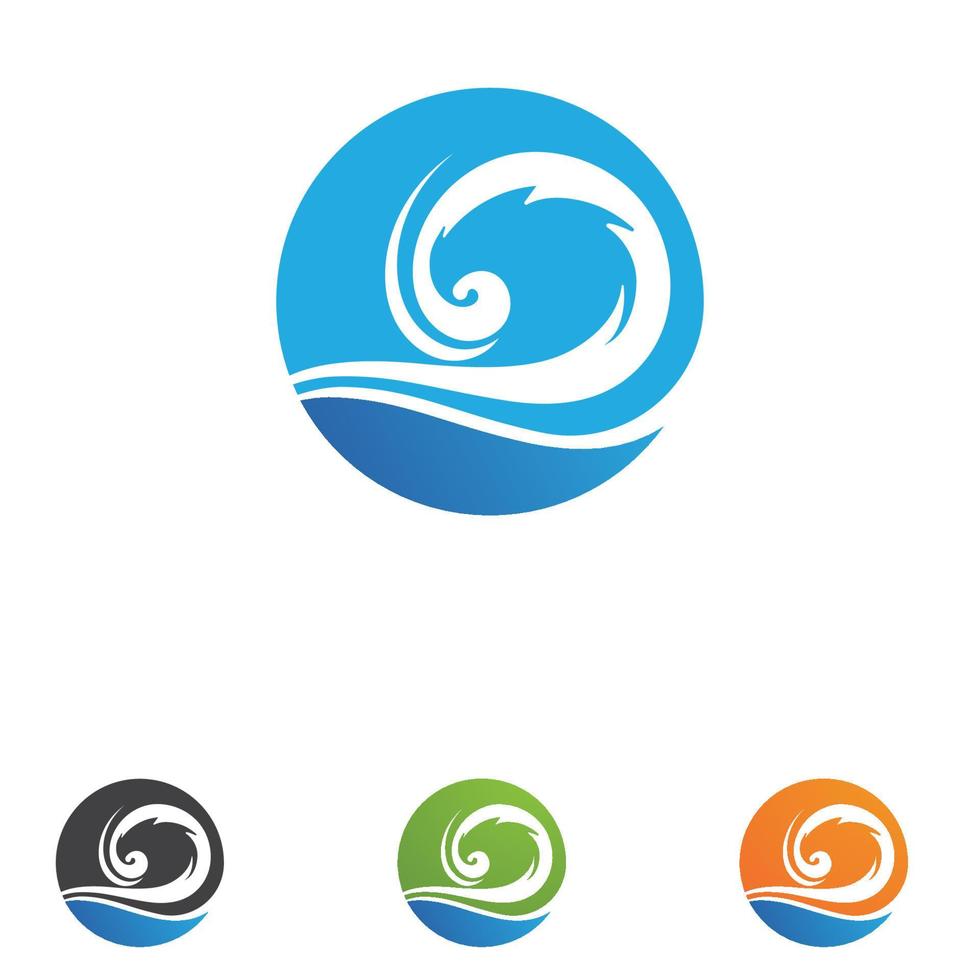 Wave water beach logo vector