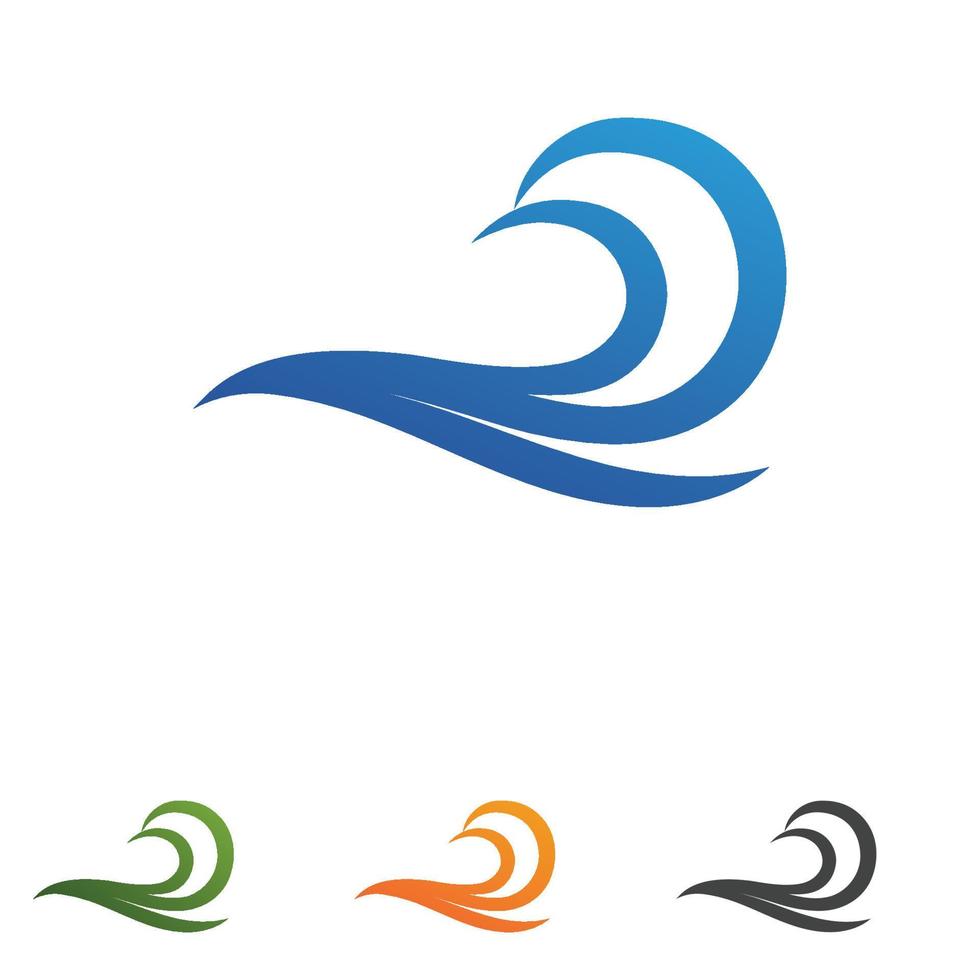 Wave water beach logo vector