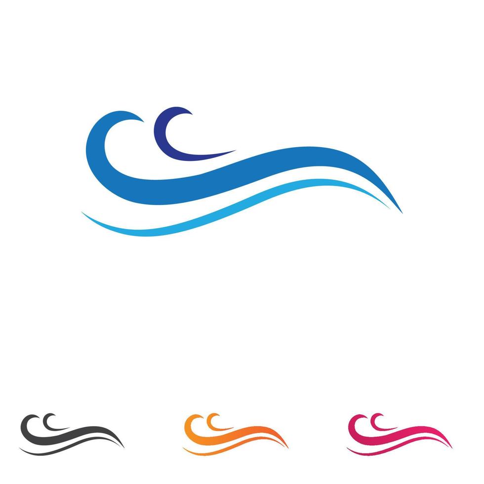 Wave water beach logo vector