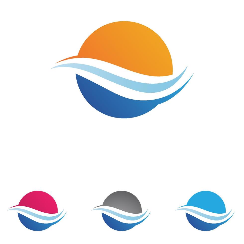 Wave water beach logo vector