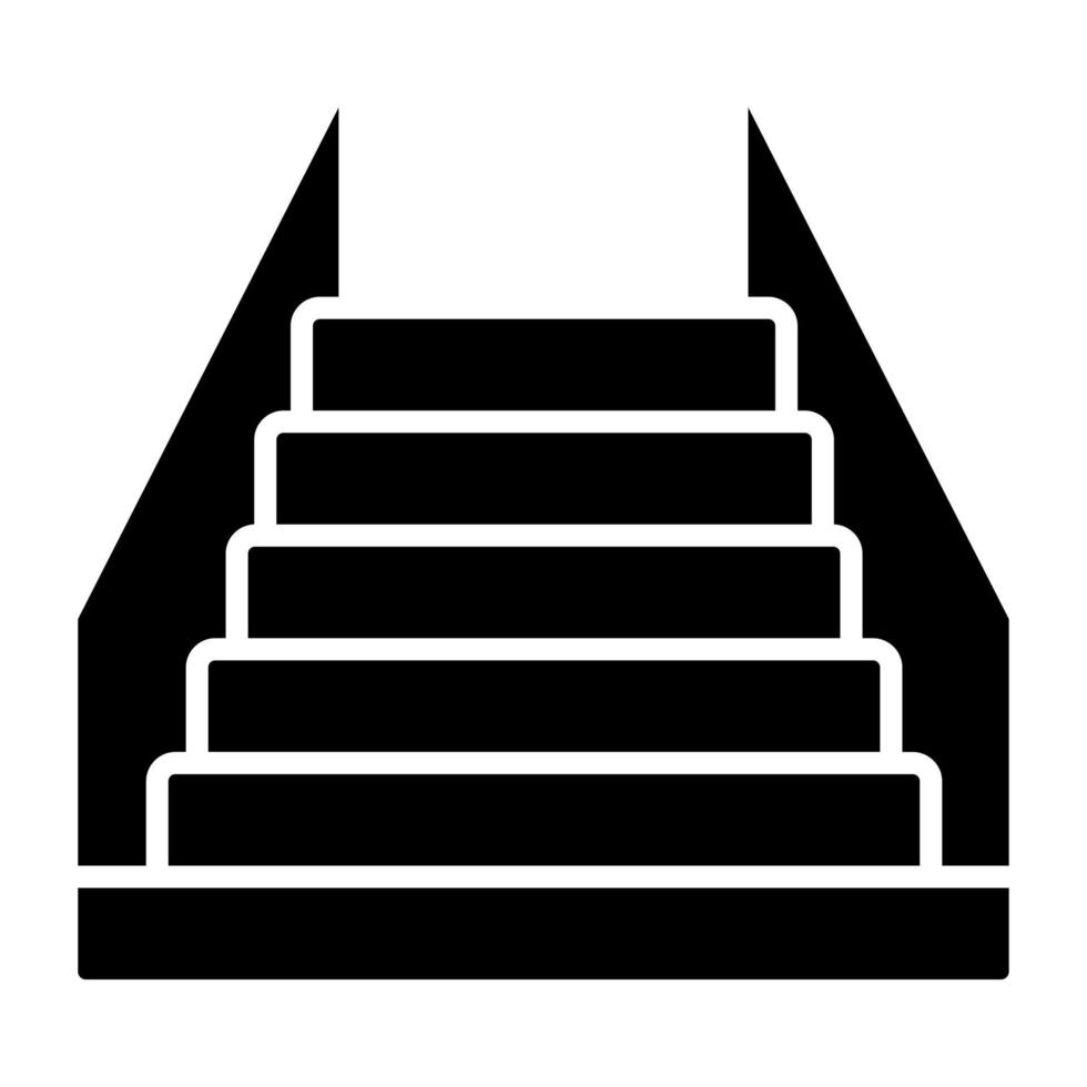 estilo de icono de escaleras vector