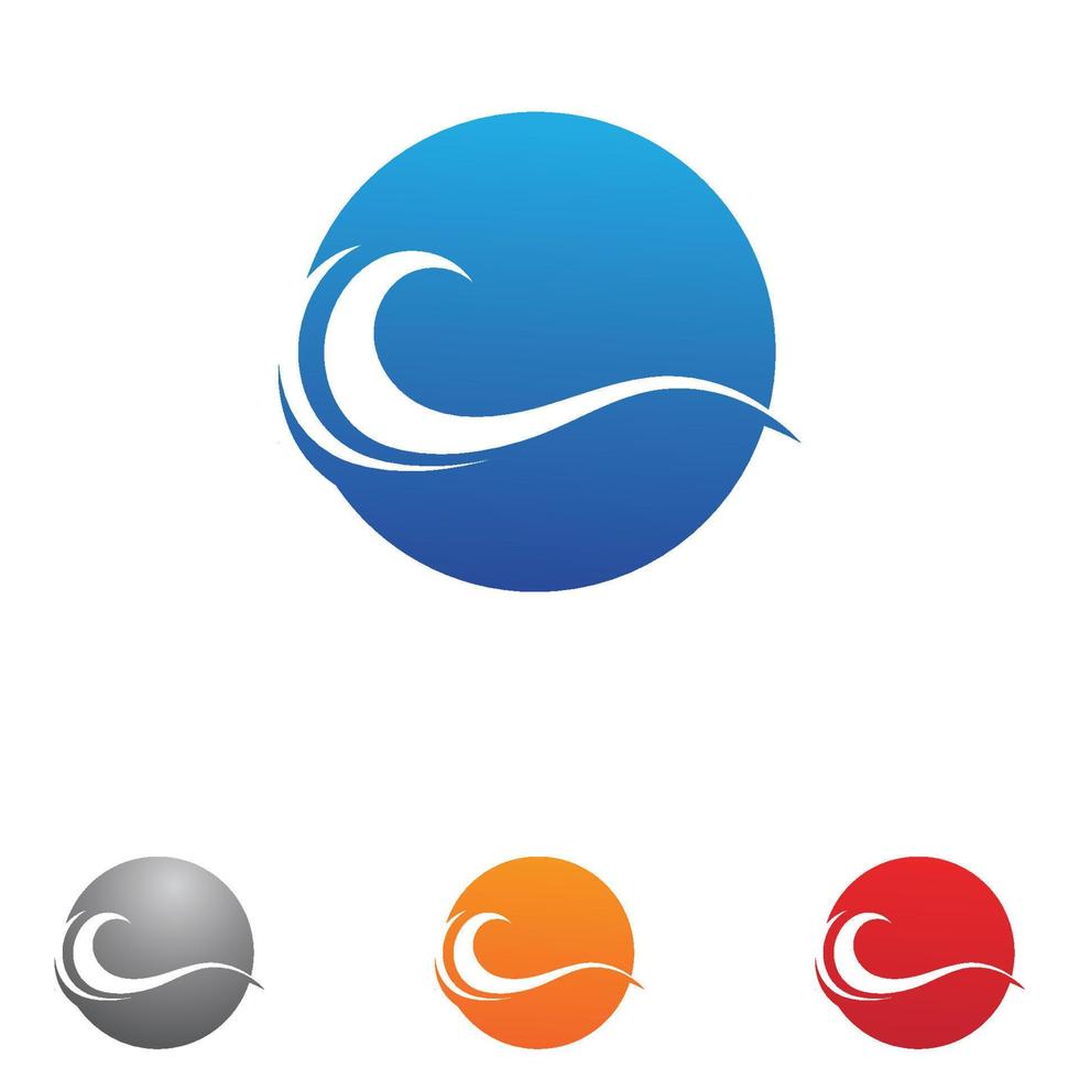 Wave water beach logo vector