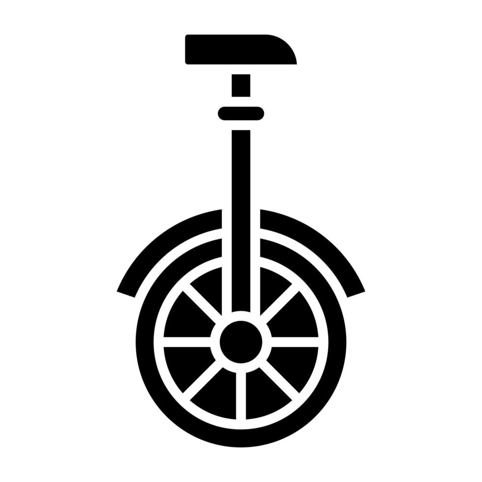 estilo de icono de monociclo vector