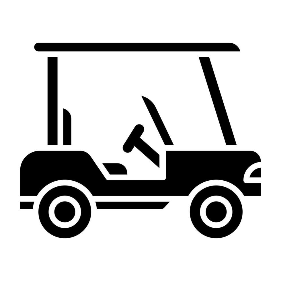 estilo de icono de carrito de golf vector
