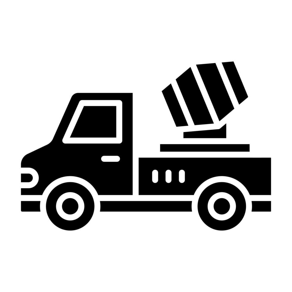 Concrete Mixer Truck Icon Style vector