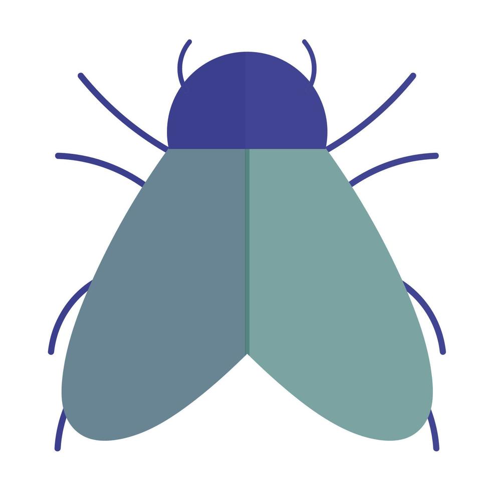 insecto con alas animal en estilo de icono plano de dibujos animados vector