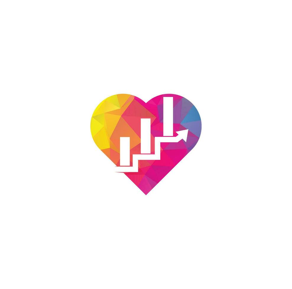 diseño de icono de vector de plantilla de logotipo de finanzas empresariales. logotipo de concepto de forma de corazón de finanzas