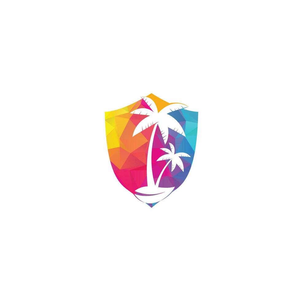 diseño de logo de playa tropical y palmera. diseño de logotipo de vector de palmera simple creativo. logotipo de playa. logotipo de palmera de playa
