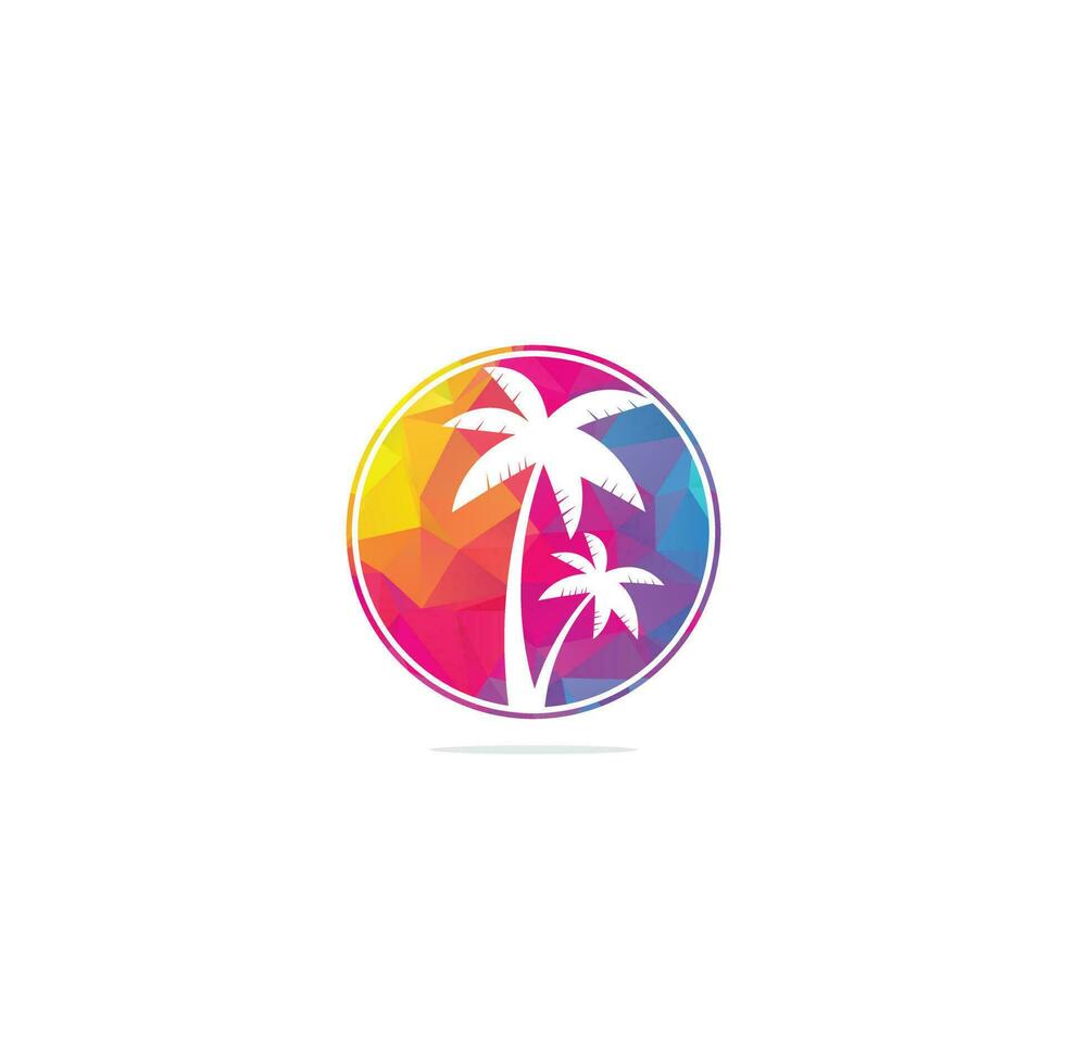 Tropical beach and palm tree logo design. Creative simple palm tree vector logo design. Beach logo