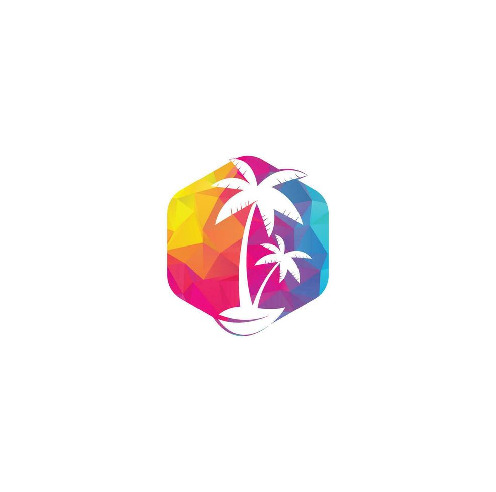 diseño de logo de playa tropical y palmera. diseño de logotipo de vector de palmera simple creativo. logotipo de playa. logotipo de palmera de playa