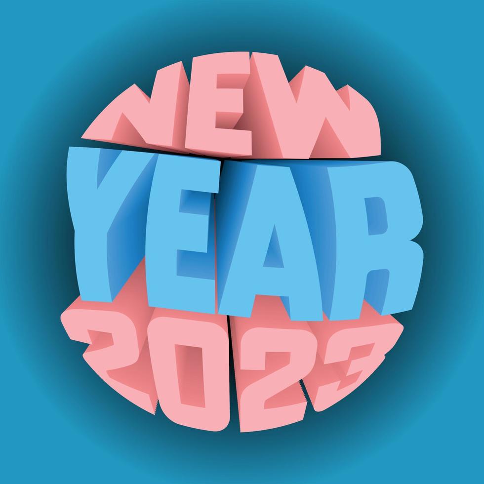 Realistic new year 3d typography vector