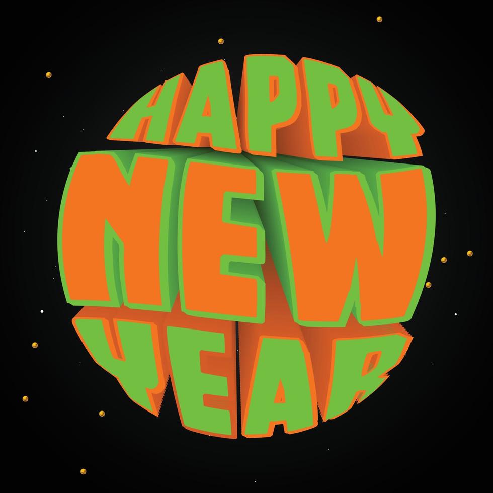 Colorful new year lettering with 3d typography vector