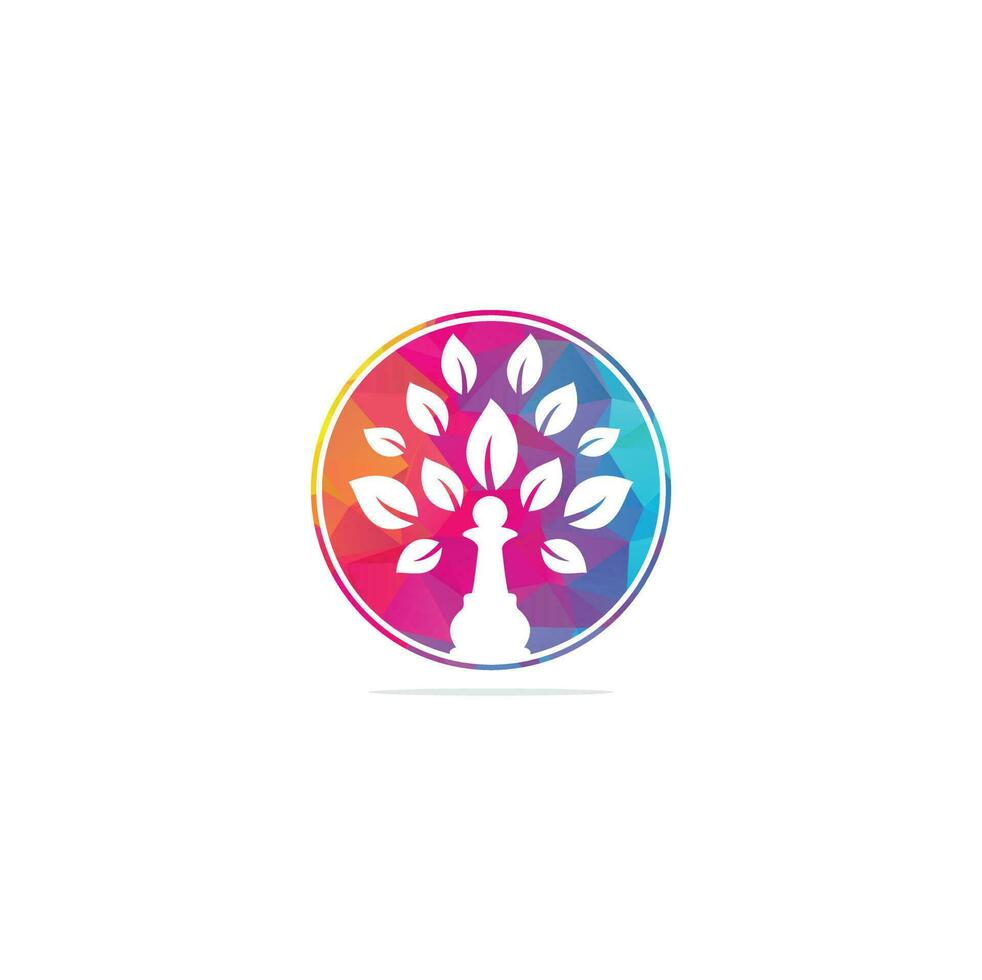 Chess tree logo design nature green strategy. Green tree vector logo design.
