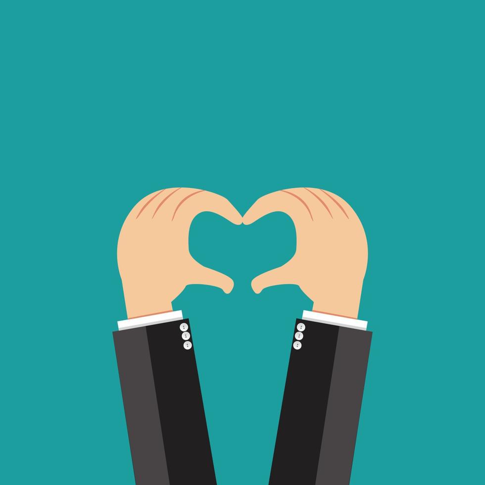 Business hands making heart sign up over.Vector illustration. vector