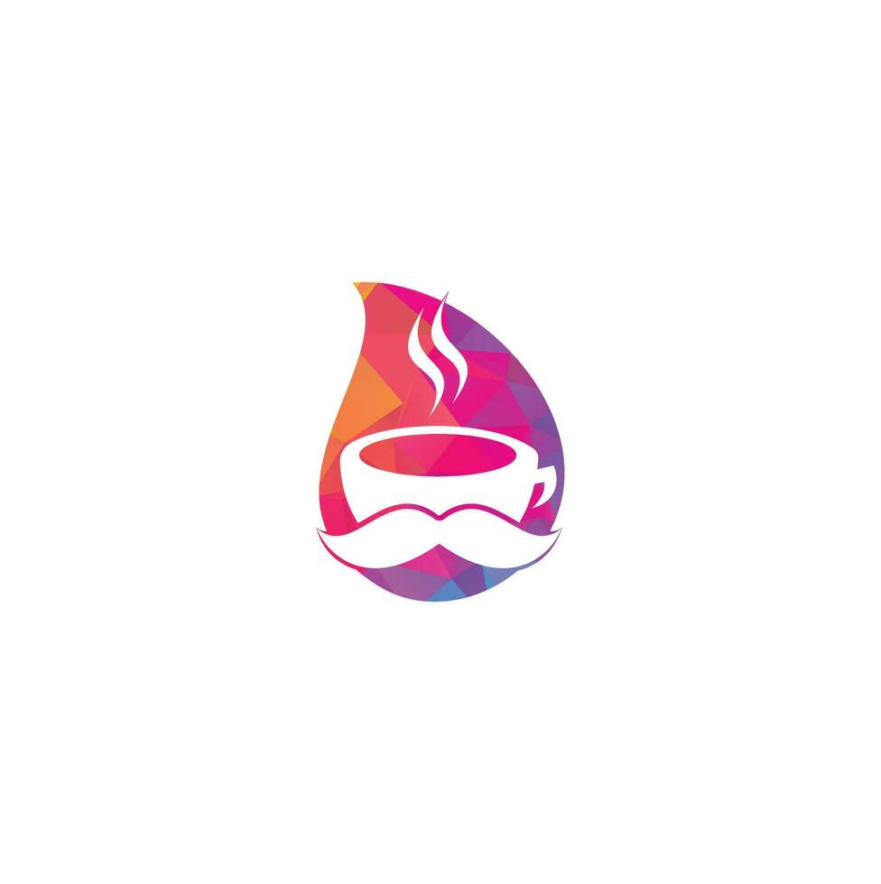 Coffee shop drop shape concept logo vector illustration. Coffee shop logo emblem vector. Mr coffee shop logo. coffee cafe logo