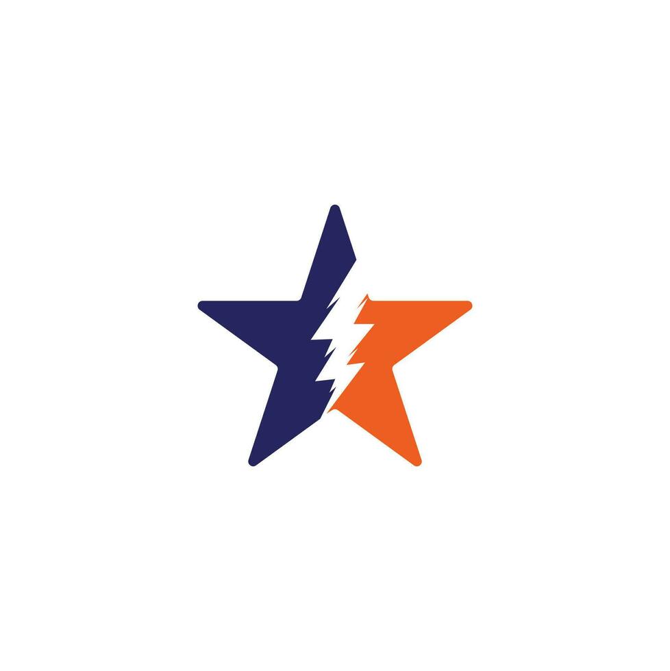 Thunder bold Concept power Logo Design Template. Thunder star shape concept logo. Electric thunder bold logo vector