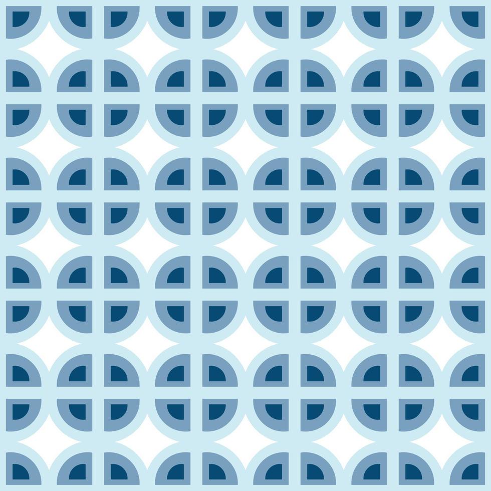 Seamless Ornamental pattern of simple geometric shapes in trendy wintery blue shades. Isolate vector