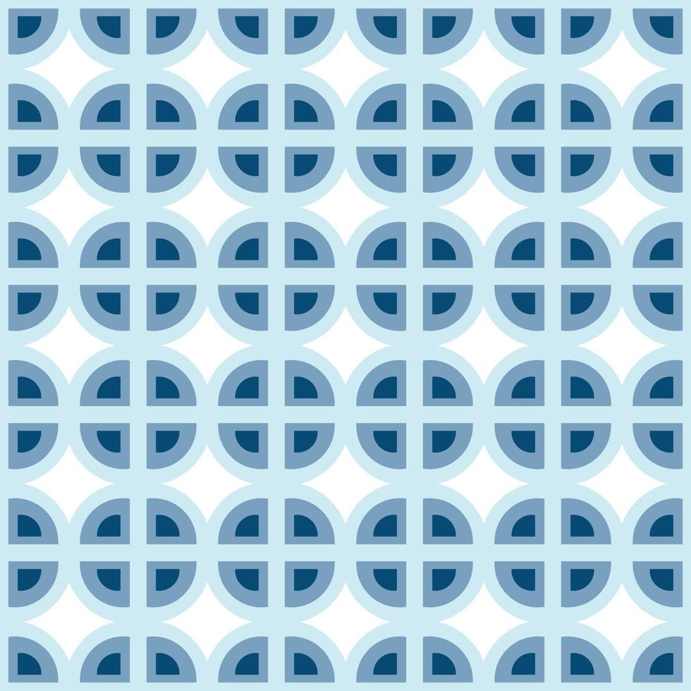 Seamless Ornamental pattern of simple geometric shapes in trendy wintery blue shades. Isolate vector