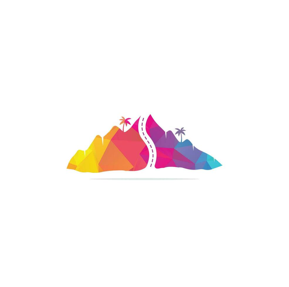 Creative road journey logo design. Road logo vector design template. Mountain road logo. Mountain road journey logo