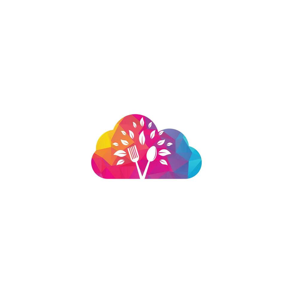 Food Cloud logo design vector. Food logo template. Restaurant, food court, cafe logo concept. vector