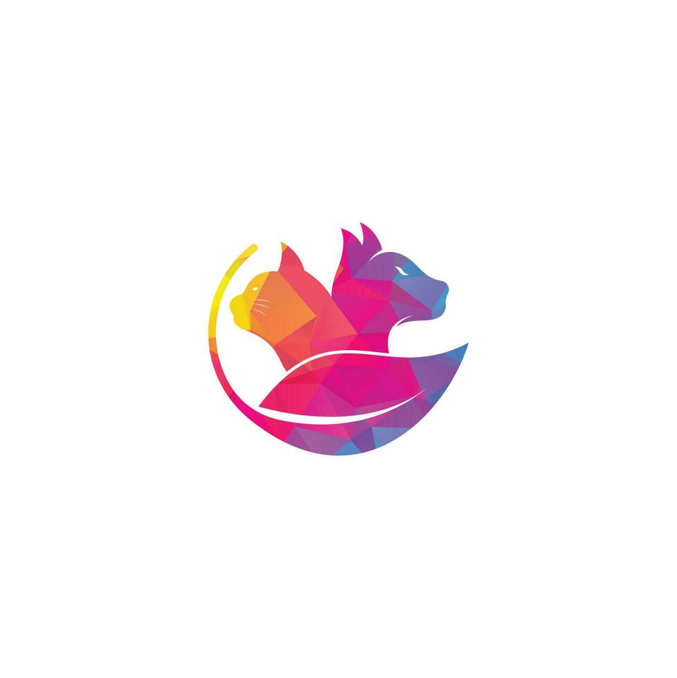 Pet care clinic logo design. Cat and Dog icon design. Vector logo for veterinary clinic.logo for a pet shop.