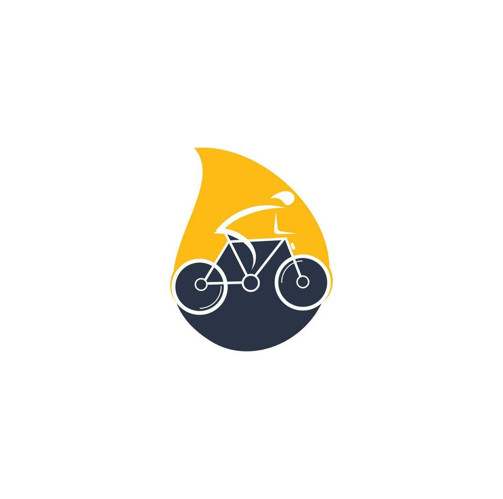 Bicycle drop shape concept vector logo design. Bike Shop Corporate branding identity. Bicycle logo.