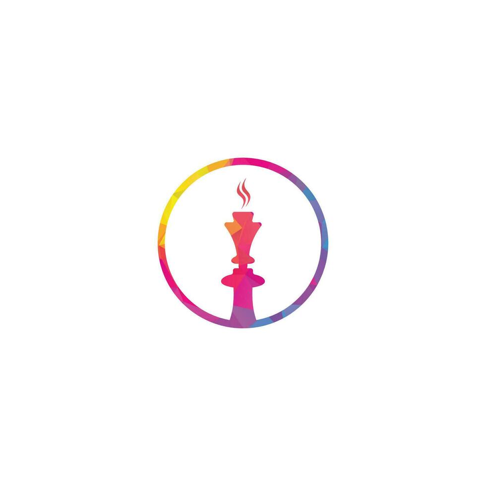 diseño del logo de la cachimba, etiqueta, insignia. logotipo de shisha. bar árabe o casa, tienda. logotipo de narguile y shisha vector