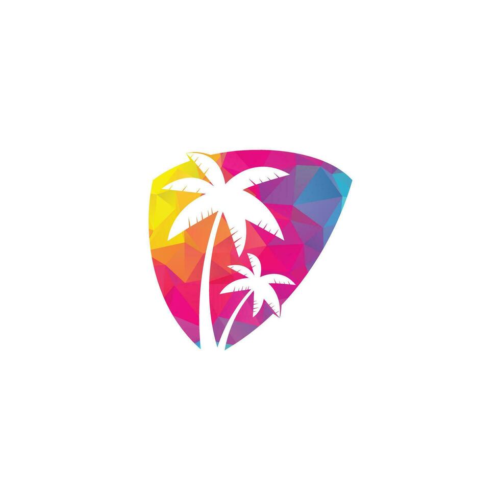 Tropical beach and palm tree logo design. Creative simple palm tree vector logo design. Beach logo
