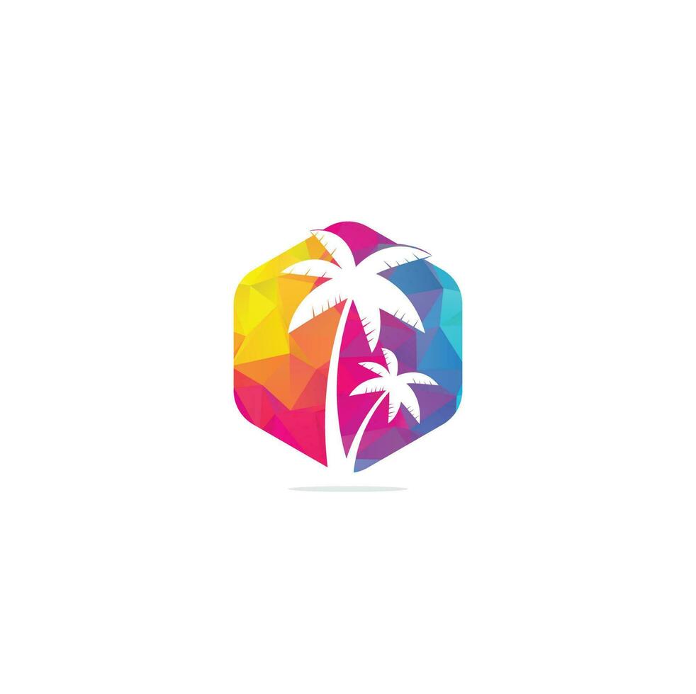 Tropical beach and palm tree logo design. Creative simple palm tree vector logo design. Beach logo