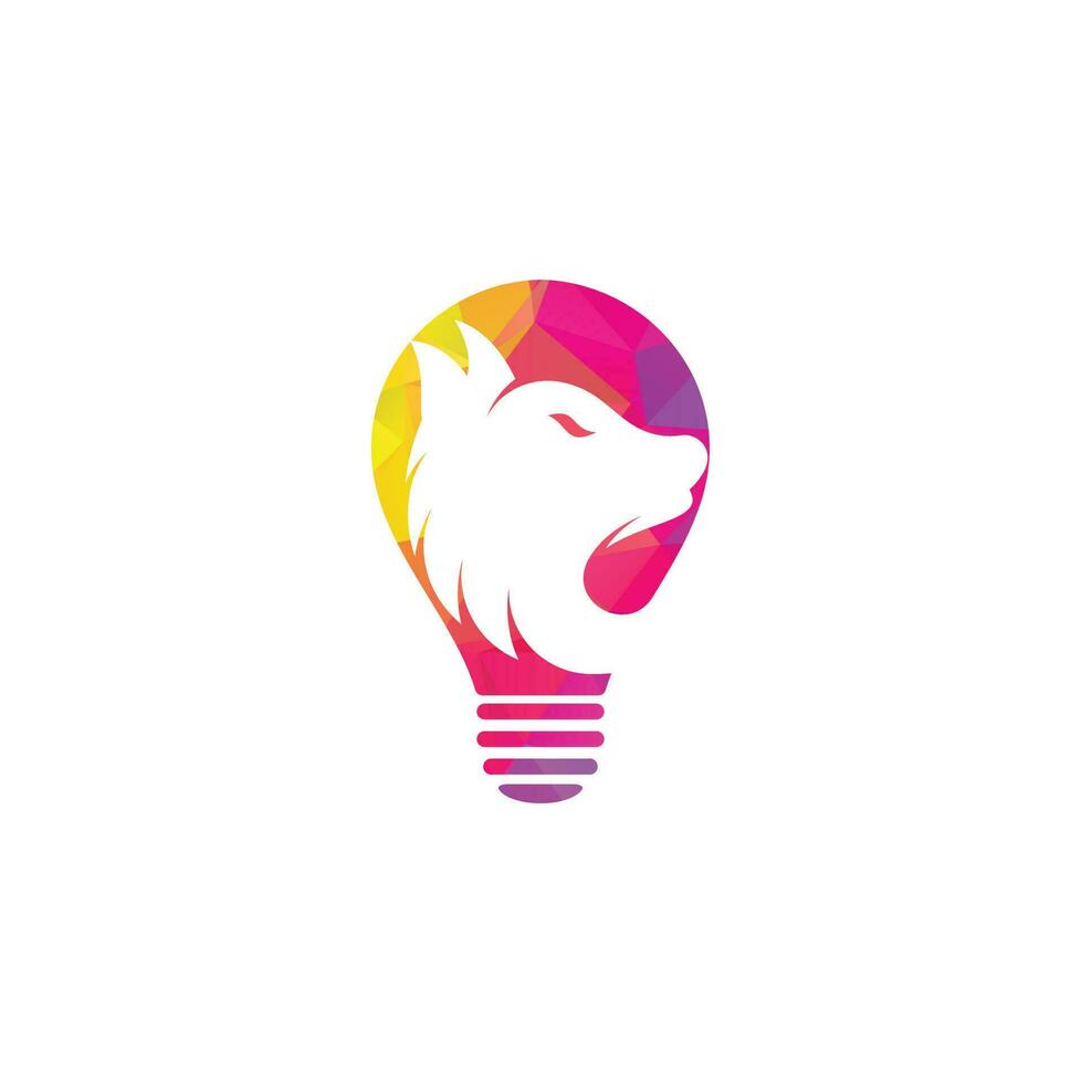 Wolf bulb shape concept Logo Design. Modern professional wolf logo design. Wolf head logo vector