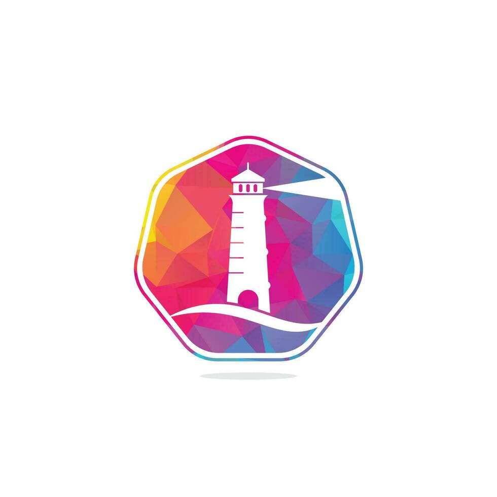 Lighthouse vector logo design. Waves Lighthouse icon logo design vector template illustration.