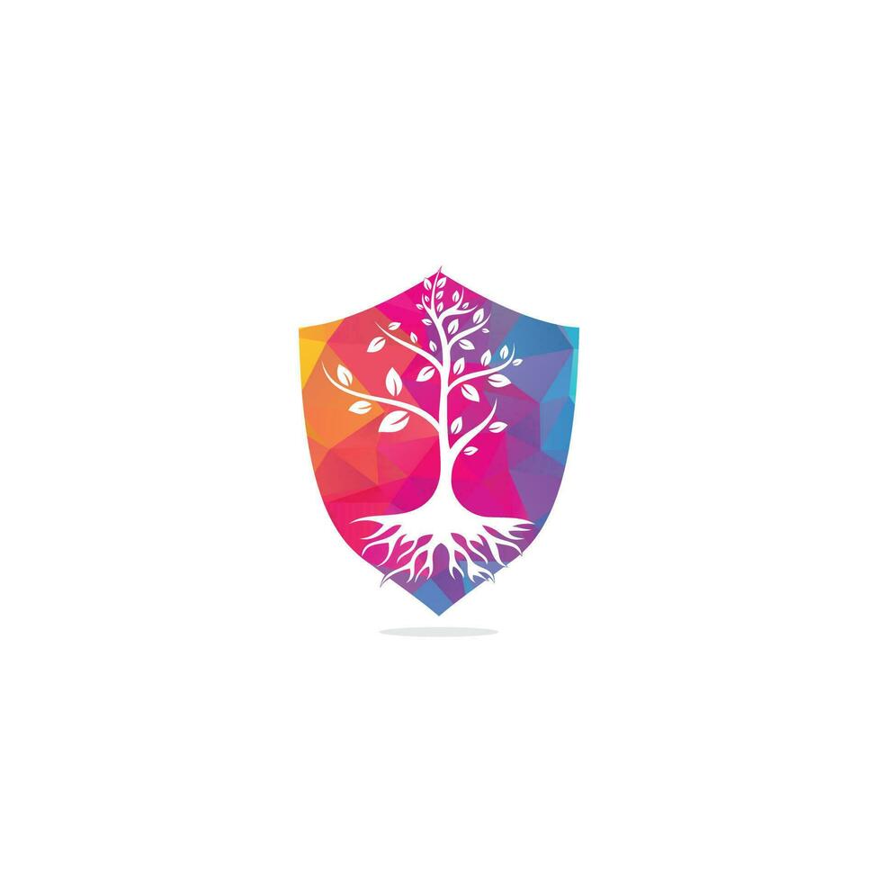 diseño de logotipo vectorial de raíces de árbol. árbol vectorial con elemento de logotipo de raíces. vector