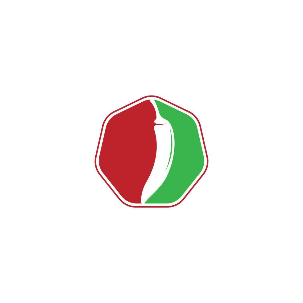 Chili hot and spicy food vector logo design inspiration. Chili pepper icon vector logo template.