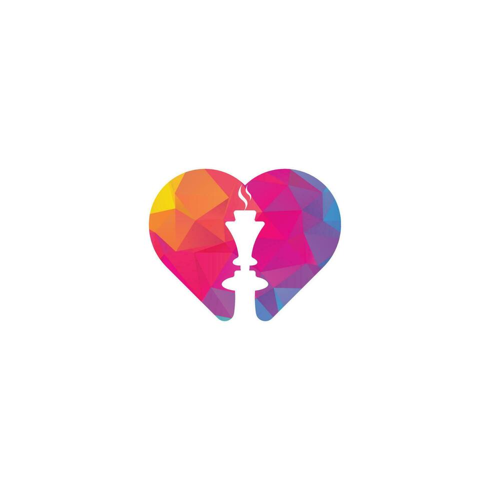Hookah heart shape concept logo design. Hookah and shisha logo vector