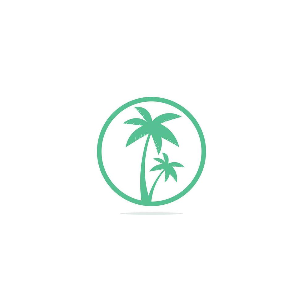 Tropical beach and palm tree logo design. Creative simple palm tree vector logo design. Beach logo