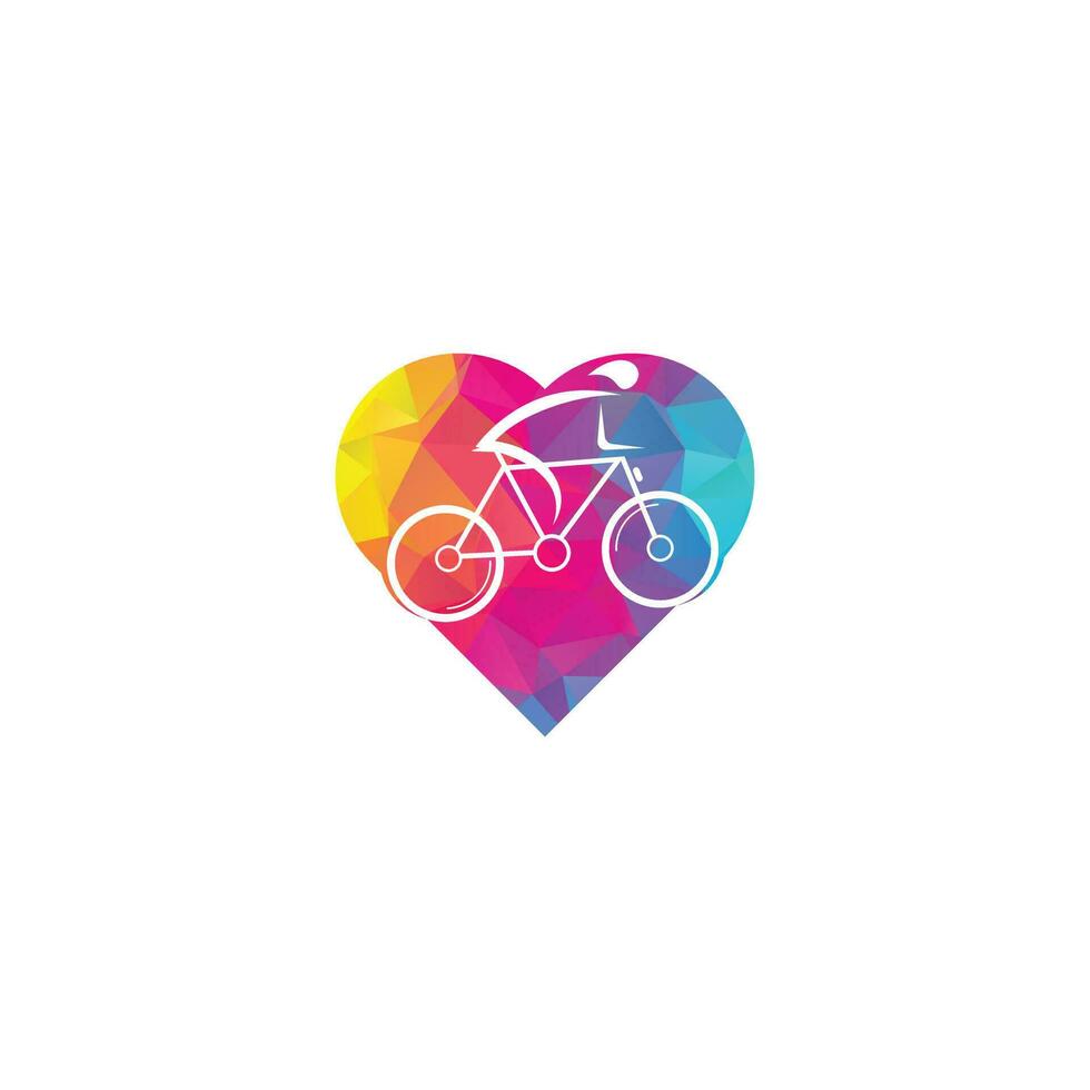 diseño de logotipo vectorial de concepto de forma de corazón de bicicleta. tienda de bicicletas identidad de marca corporativa. logotipo de bicicleta. vector