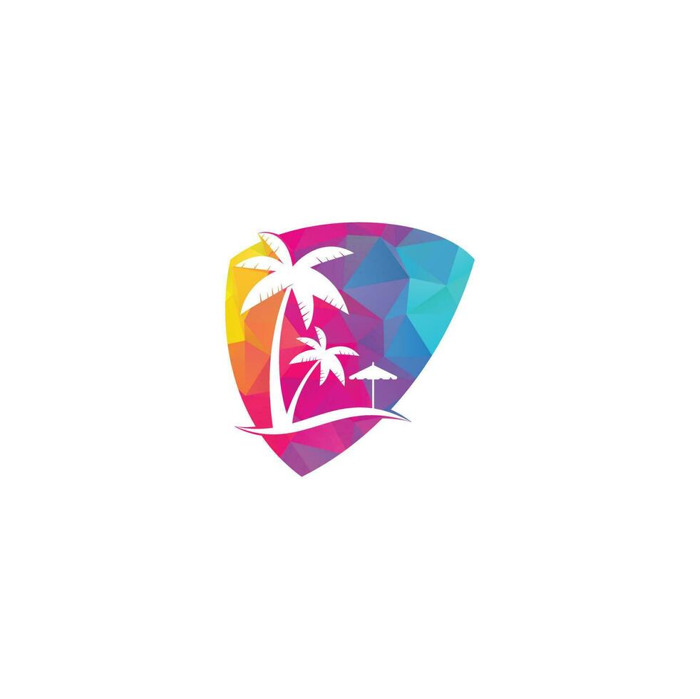 plantilla de diseño de logotipo de playa. diseños de logotipos de verano. diseño de logo de playa tropical y palmera. vector