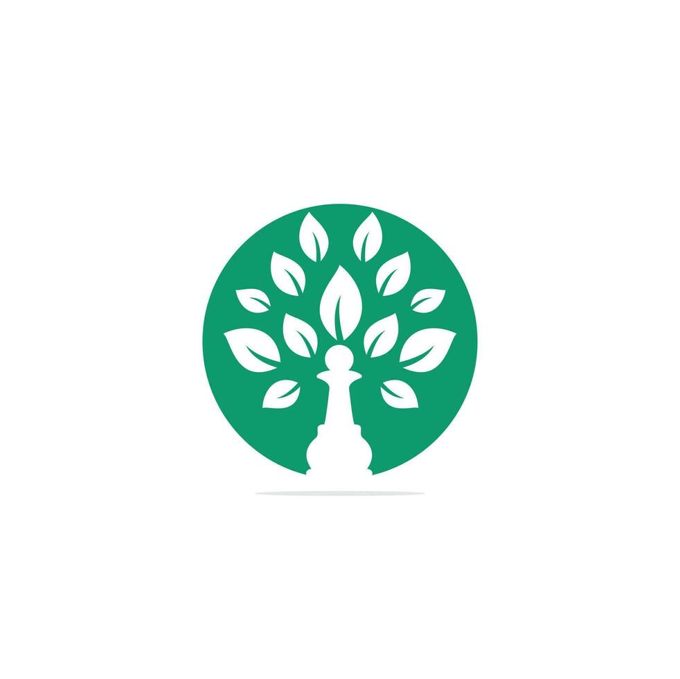 Chess tree logo design nature green strategy. Green tree vector logo design.