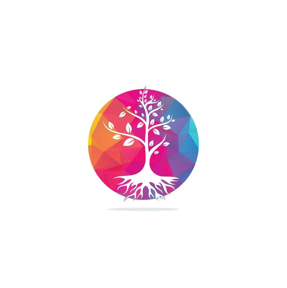 Tree Roots vector logo design. Vector tree with roots logo element.
