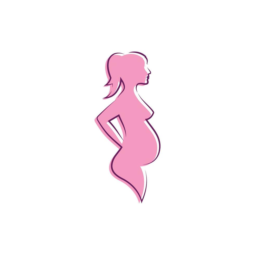 Pregnant template vector icon