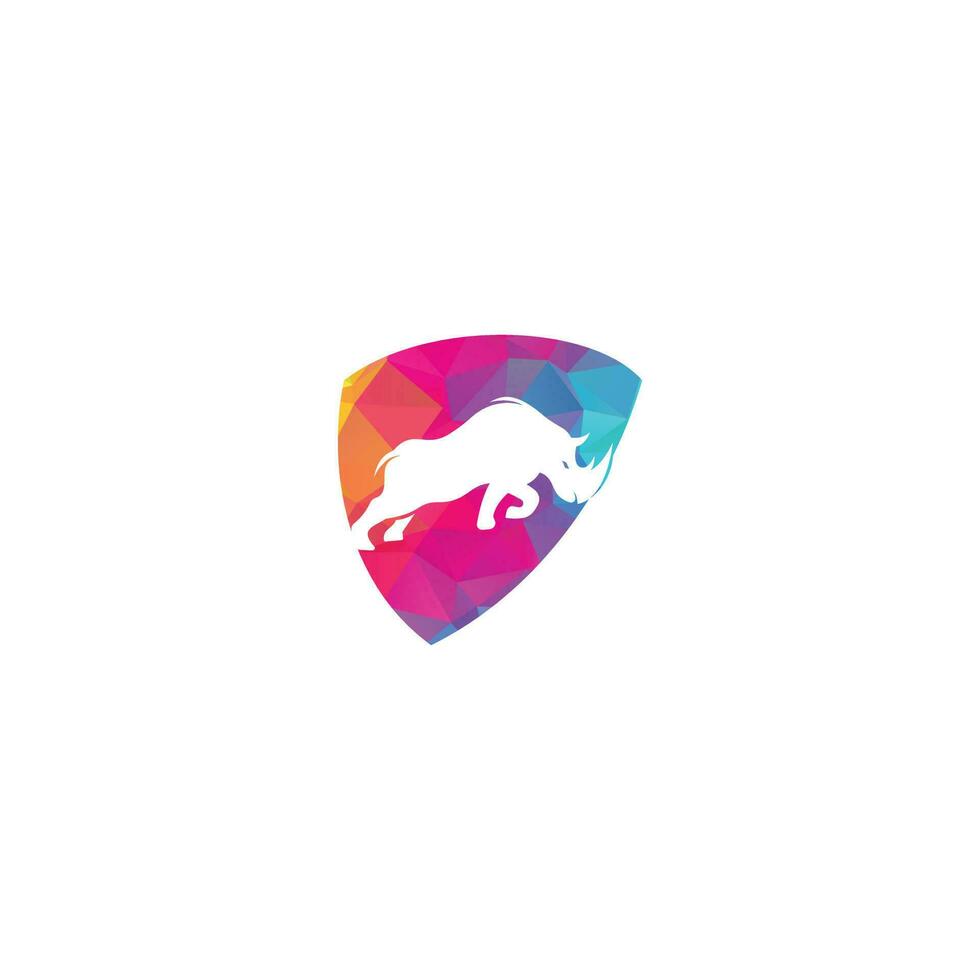 Rhino logo vector design. Rhinos logo for sport club or team. Angry Rhino logo