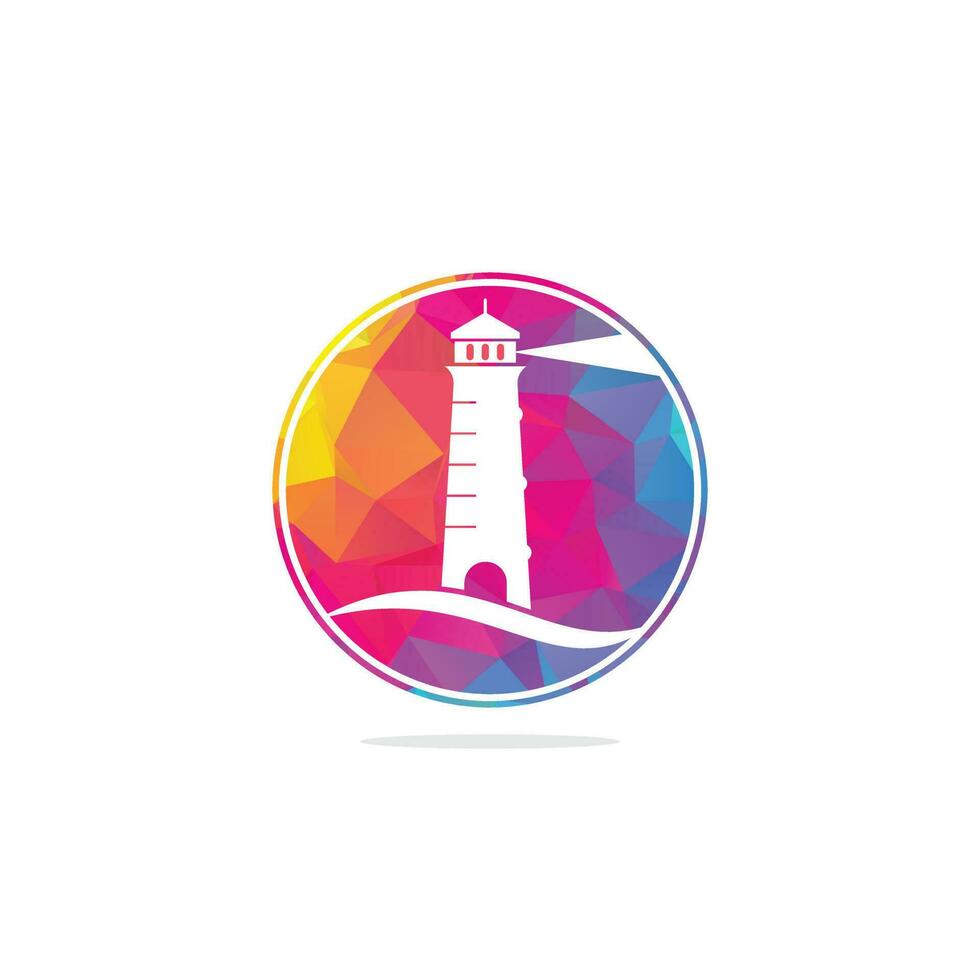 Lighthouse vector logo design. Waves Lighthouse icon logo design vector template illustration.