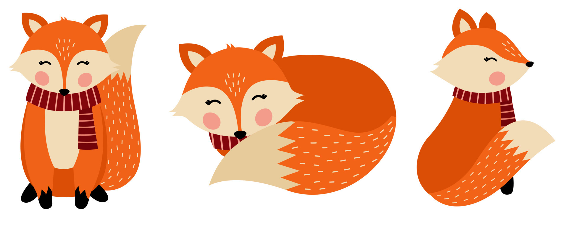 Cute Baby Fox Animal Vector Illustration Drawing Stock Vector -  Illustration of character, orange: 236452432