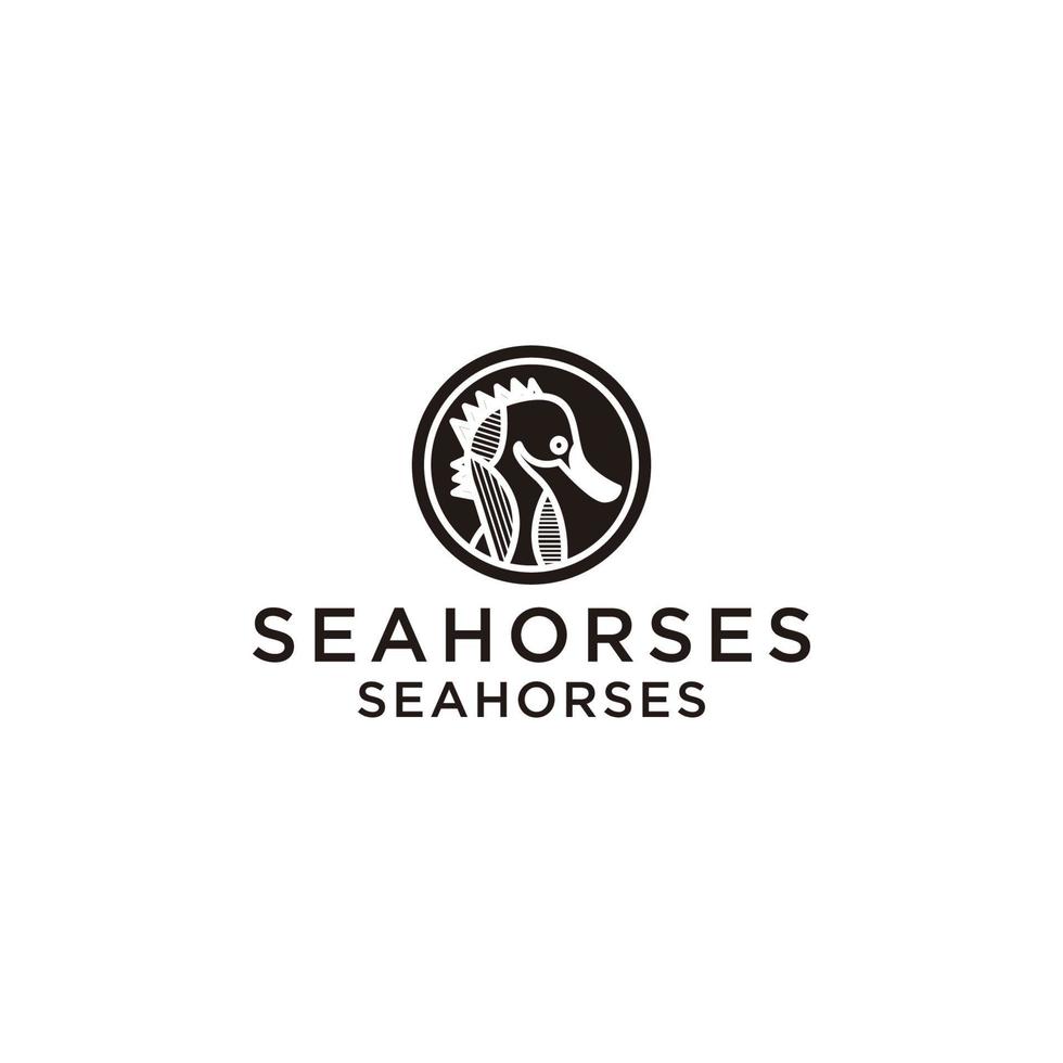 plantilla de icono de diseño de logotipo de caballitos de mar vector