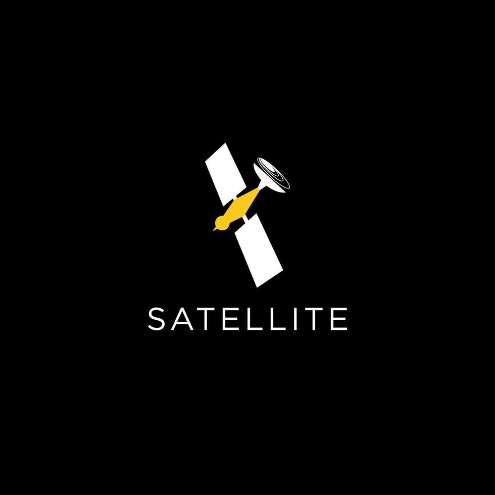 vector de diseño de icono de logotipo de satélite