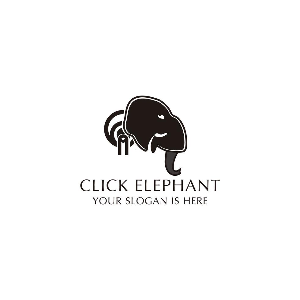 plantilla básica de icono de diseño de logotipo de elefante vector