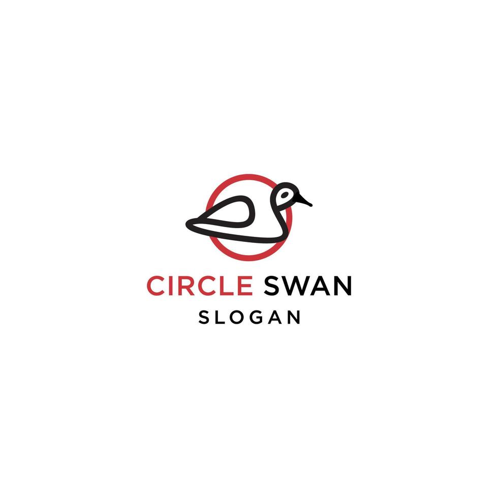 Circle swan logo icon design vector